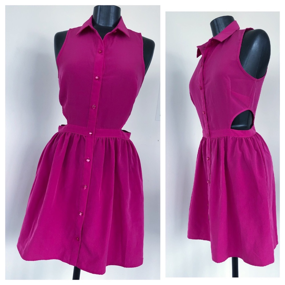 Fuchsia Dress with Cutouts